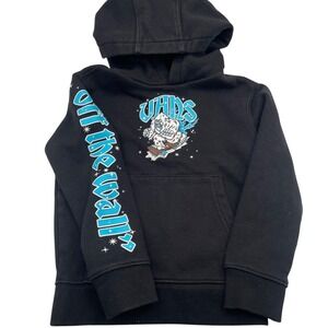 Vans Kids Boarding Yeti Holiday Graphic Hoodie Pullover Skater Black EUC Size 2T